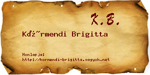 Körmendi Brigitta névjegykártya