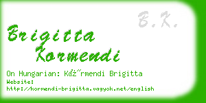 brigitta kormendi business card